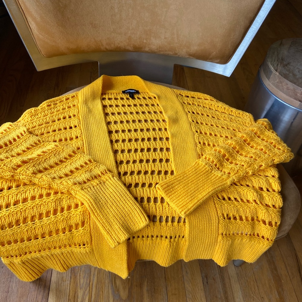 Express Yellow knit cardigan